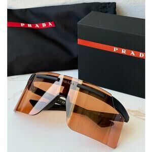 NEW Prada Sport PS B06S Mirrored Sunglasses in Orange $548